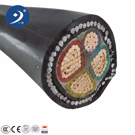 CEI 60502 600/1000V 3 phases 4 coeurs basse tension câble XLPE isolés en PVC blindé câble d'alimentation électrique flexible fournisseurs de câbles électriques (YJV/YJV22